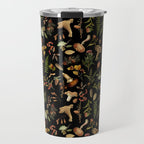 Vintage Mushroom Fungi Night Forest Botanical Garden Travel Mug Gallery Image 1