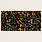 Vintage Mushroom Fungi Night Forest Botanical Garden Desk Mat Gallery Image 3