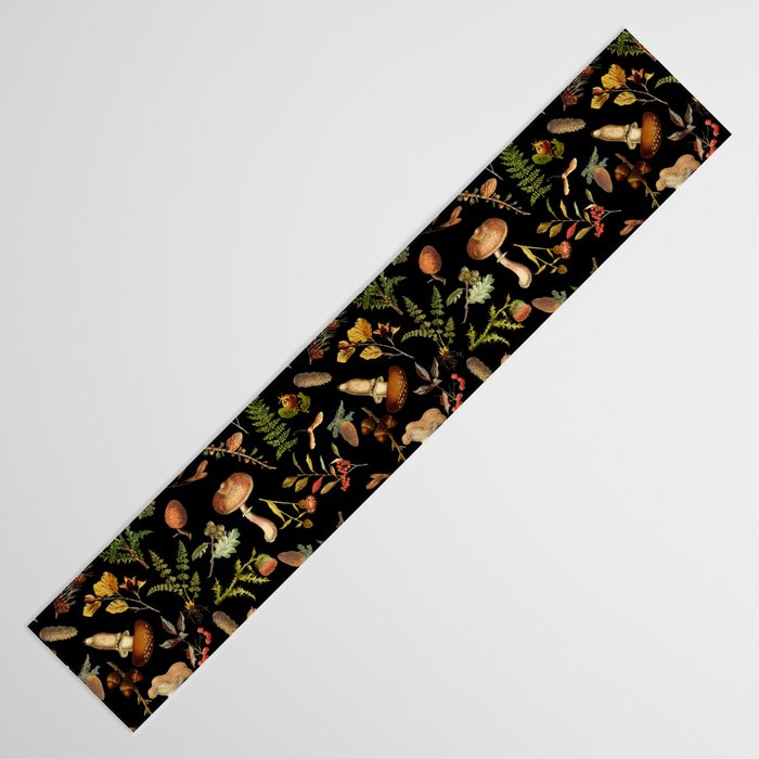 Vintage Mushroom Fungi Night Forest Botanical Garden Table Runner Gallery Image 3