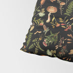 Vintage Mushroom Fungi Night Forest Botanical Garden Pillow Sham Gallery Image 4