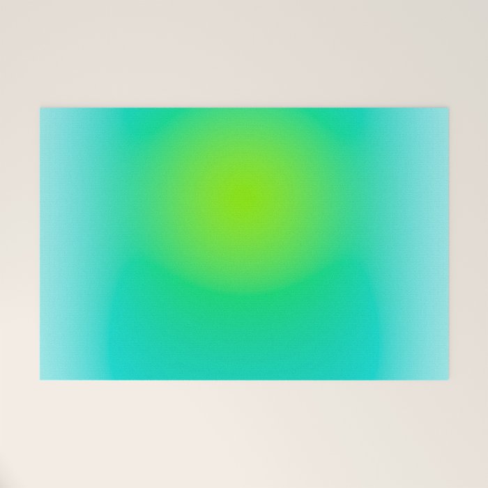 You are limitless optimistic gradient empowering women  green turquoise blue Welcome Mat Gallery Image 1