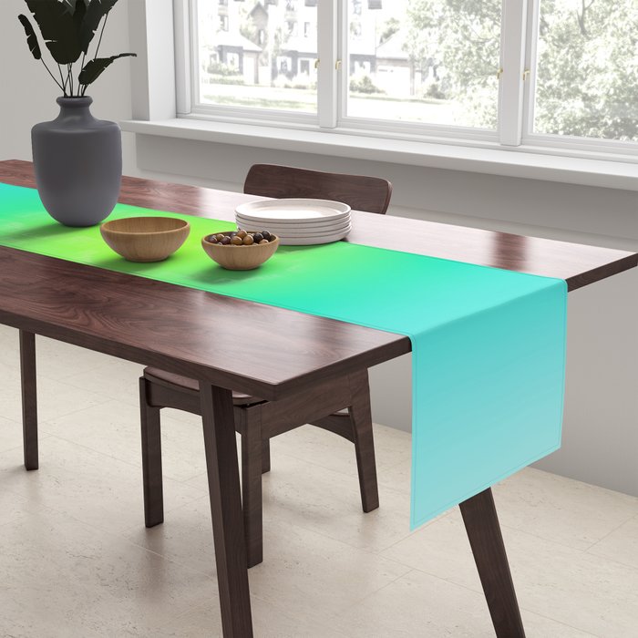 You are limitless optimistic gradient empowering women  green turquoise blue Table Runner Gallery Image 2