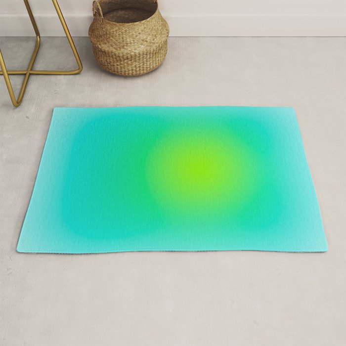 You are limitless optimistic gradient empowering women  green turquoise blue Rug Gallery Image 1