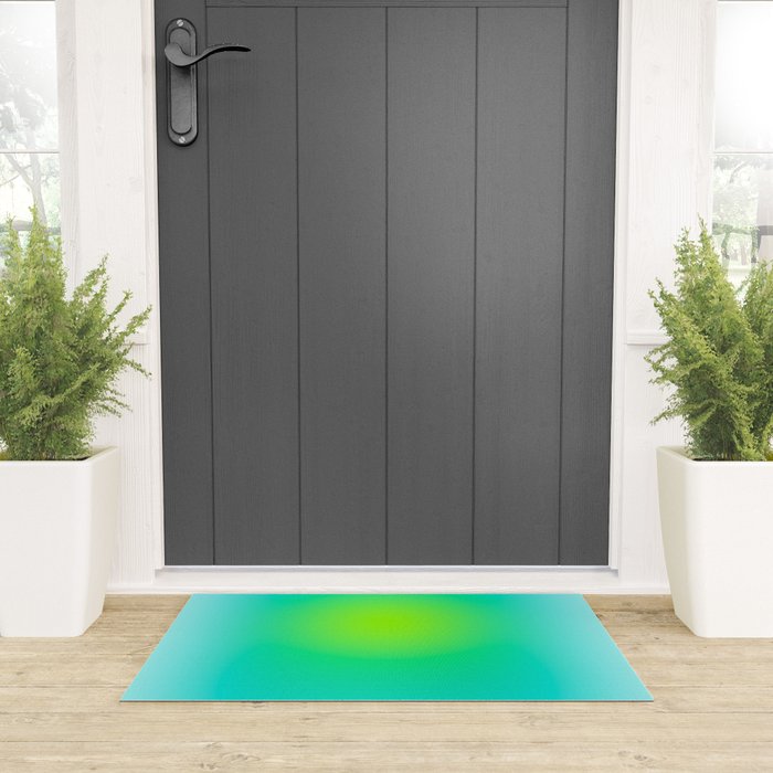 You are limitless optimistic gradient empowering women  green turquoise blue Welcome Mat Gallery Image 3