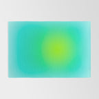 You are limitless optimistic gradient empowering women  green turquoise blue Rug Gallery Image 2