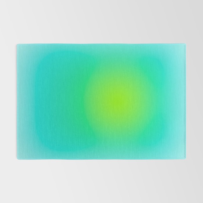 You are limitless optimistic gradient empowering women  green turquoise blue Rug Gallery Image 2