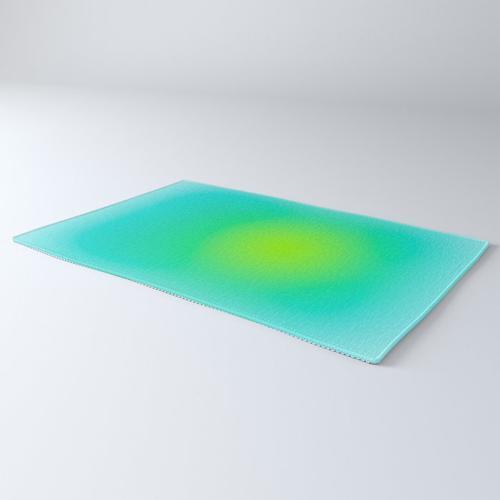 You are limitless optimistic gradient empowering women  green turquoise blue Rug Gallery Image 3