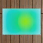 You are limitless optimistic gradient empowering women  green turquoise blue Outdoor Rug Gallery Image 1