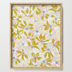 vibrant flowers pattern modern bouquet candy turquoise white summer tropics Serving Tray Gallery Image 1