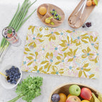vibrant flowers pattern modern bouquet candy turquoise white summer tropics Cutting Board Gallery Image 2