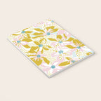 vibrant flowers pattern modern bouquet candy turquoise white summer tropics Notebook Gallery Image 3