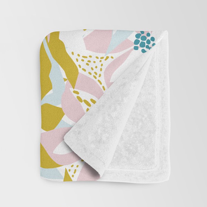 vibrant flowers pattern modern bouquet candy turquoise white summer tropics Throw Blanket Gallery Image 3