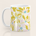 vibrant flowers pattern modern bouquet candy turquoise white summer tropics Coffee Mug Gallery Image 3