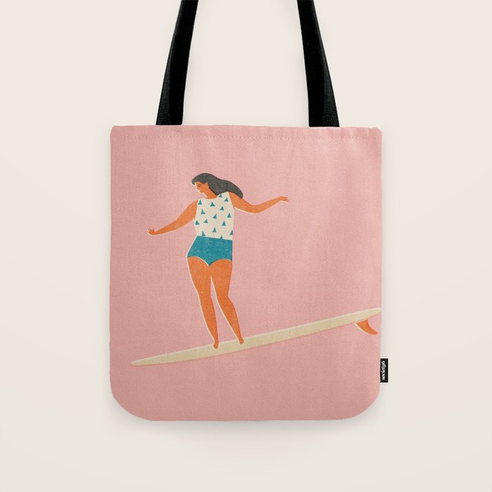Surf girl print Tote Bag Gallery Image 1
