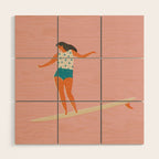 Surf girl print Wood Wall Art Gallery Image 1