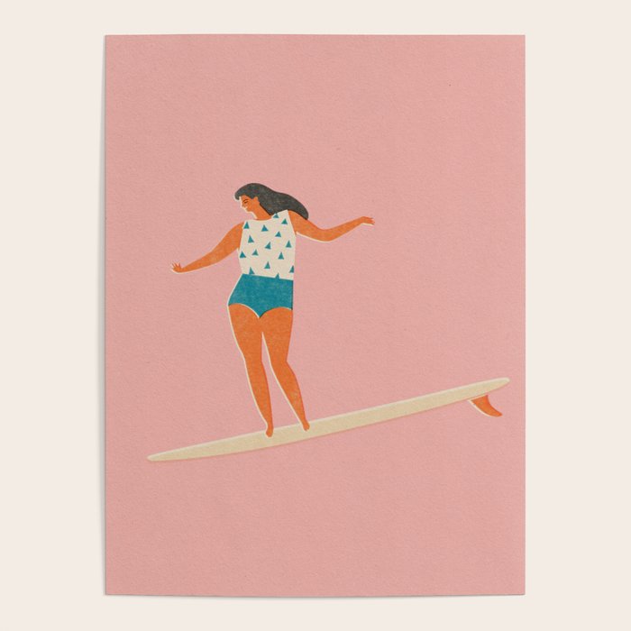 Surf girl print Poster Gallery Image 4