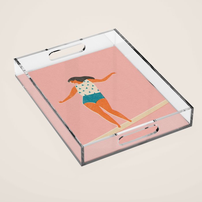 Surf girl print Acrylic Tray Gallery Image 1
