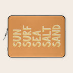 Sun Surf Sea Salt Sand Hand Lettering Laptop Sleeve Gallery Image 1