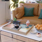 White Streams Through Pastel Shores | Abstract Shapes Design Serving Tray Gallery Image 2