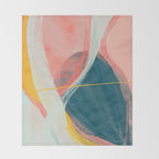 White Streams Through Pastel Shores | Abstract Shapes Design Throw Blanket Gallery Image 2