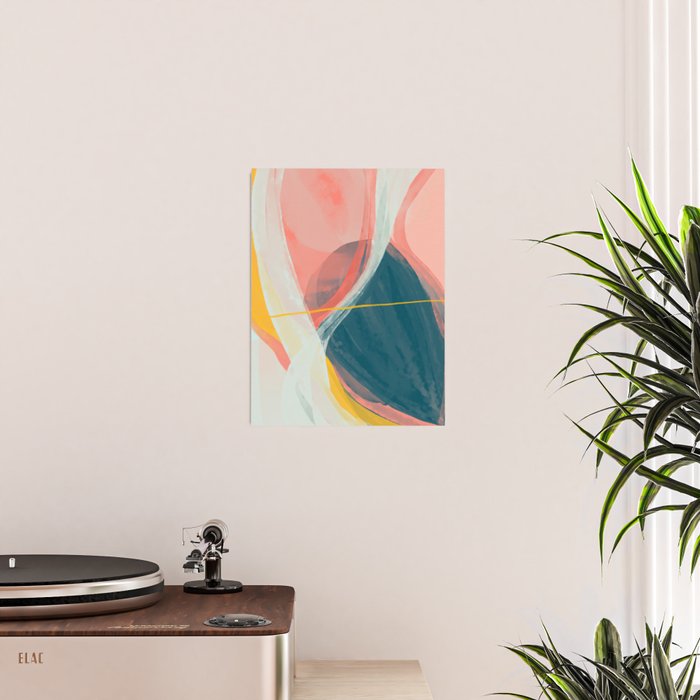 White Streams Through Pastel Shores | Abstract Shapes Design Poster Gallery Image 2