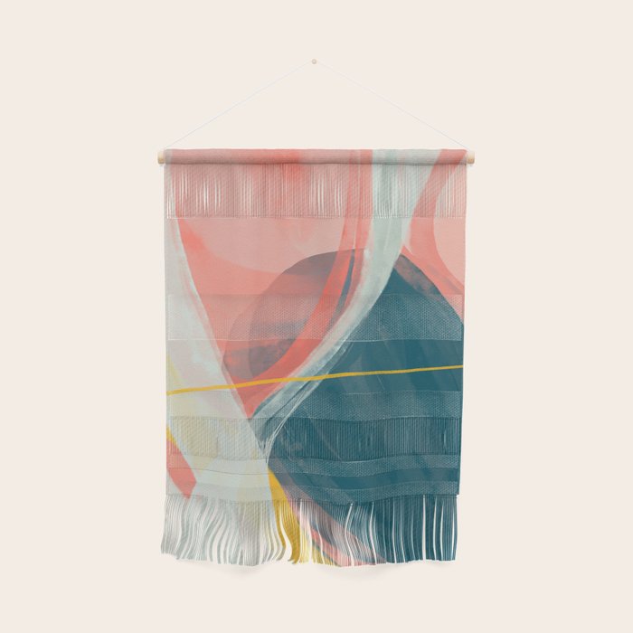 White Streams Through Pastel Shores | Abstract Shapes Design Wall Hanging Gallery Image 1