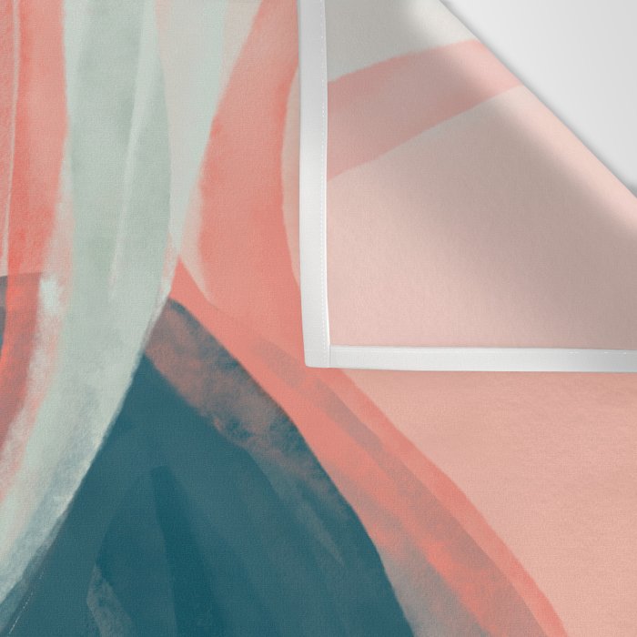 White Streams Through Pastel Shores | Abstract Shapes Design Wall Tapestry Gallery Image 3