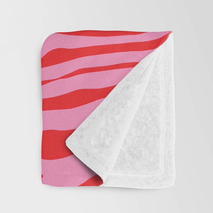 Pink On Red Zebra Animal Print Throw Blanket Gallery Image 3