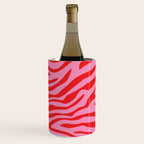 Pink On Red Zebra Animal Print Wine Chiller Gallery Image 3
