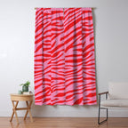 Pink On Red Zebra Animal Print Window Curtain Gallery Image 5