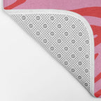 Pink On Red Zebra Animal Print Bath Mat Gallery Image 2