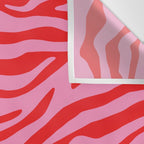 Pink On Red Zebra Animal Print Wall Tapestry Gallery Image 3