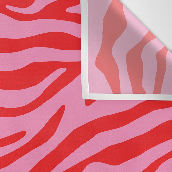 Pink On Red Zebra Animal Print Wall Tapestry Gallery Image 3