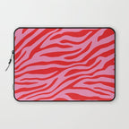 Pink On Red Zebra Animal Print Laptop Sleeve Gallery Image 1
