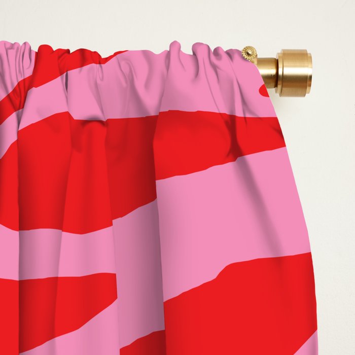 Pink On Red Zebra Animal Print Window Curtain Gallery Image 2