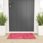 Pink On Red Zebra Animal Print Welcome Mat Gallery Image 3