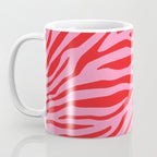 Pink On Red Zebra Animal Print Coffee Mug Gallery Image 3