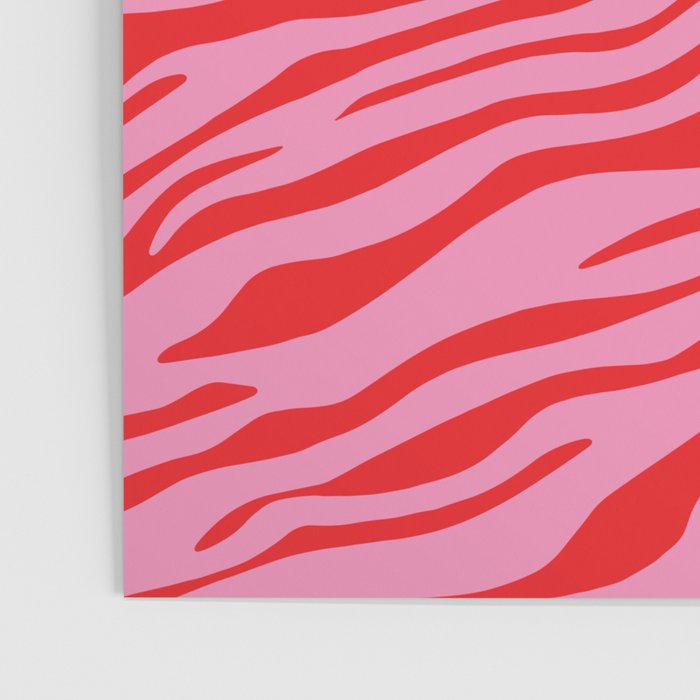 Pink On Red Zebra Animal Print Poster Gallery Image 3