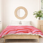 Pink On Red Zebra Animal Print Duvet Cover Gallery Image 3