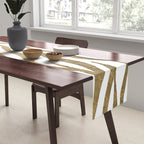 Chic faux gold white modern zebra animal print pattern Table Runner Gallery Image 2