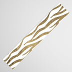 Chic faux gold white modern zebra animal print pattern Table Runner Gallery Image 3