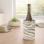 Chic faux gold white modern zebra animal print pattern Wine Chiller Gallery Image 4