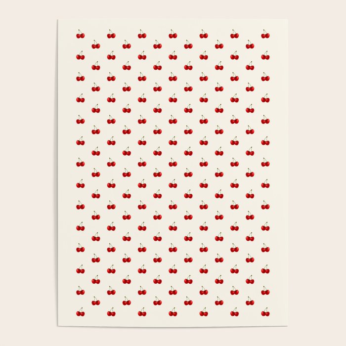 Y2K Cherries - Creme Pattern Miniature Poster Gallery Image 4