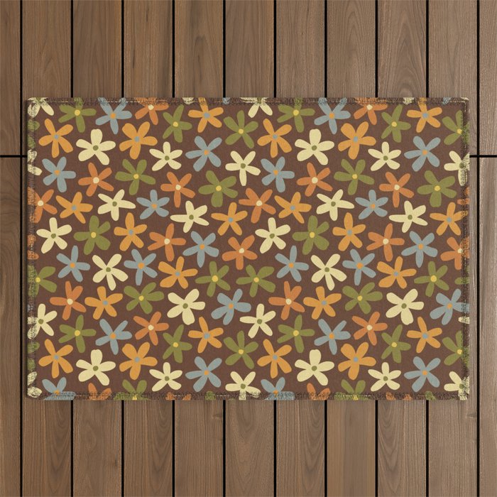Tiny Flower Pattern #2 Outdoor Rug Gallery Image 1