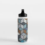 Colorful Concrete Cubes - Blue, Grey, Brown Water Bottle Gallery Image 3