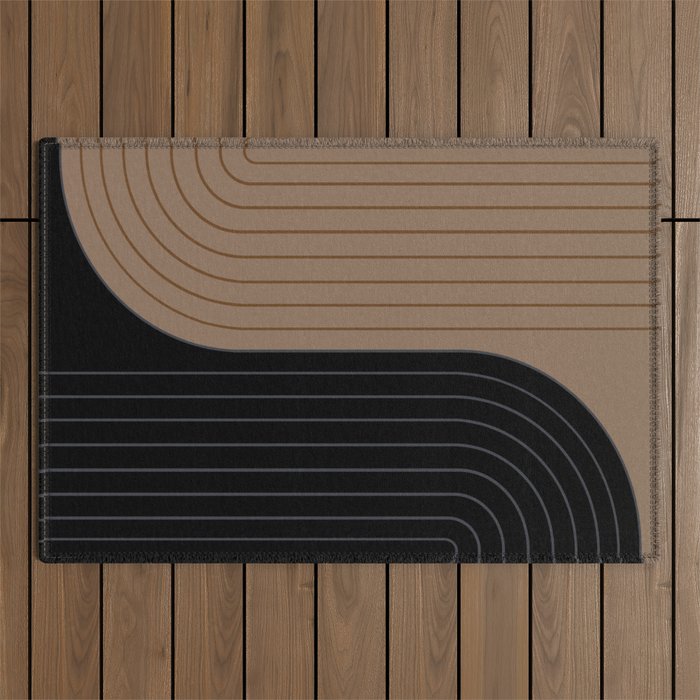 Two Tone Line Curvature XXXVI Outdoor Rug Gallery Image 1