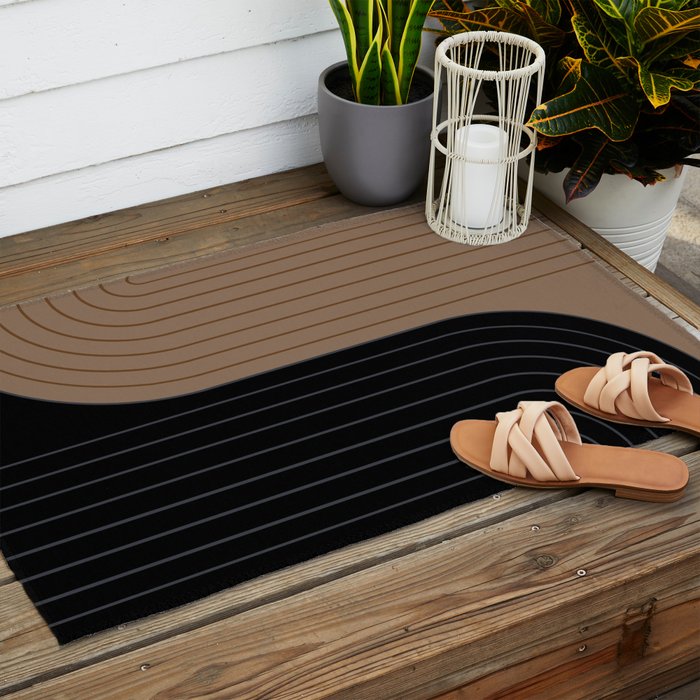 Two Tone Line Curvature XXXVI Outdoor Rug Gallery Image 2