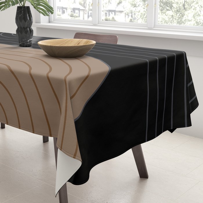 Two Tone Line Curvature XXXVI Tablecloth Gallery Image 3