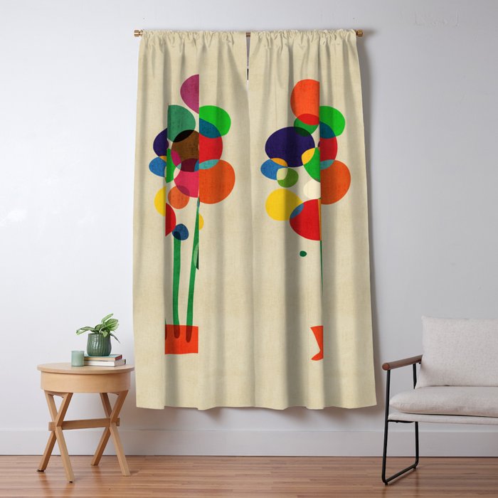 Happy flowers in the vase Window Curtain Gallery Image 1