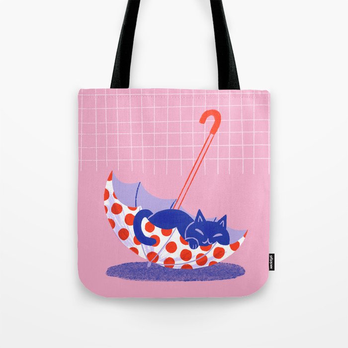 Umbrella Cat Tote Bag Gallery Image 1